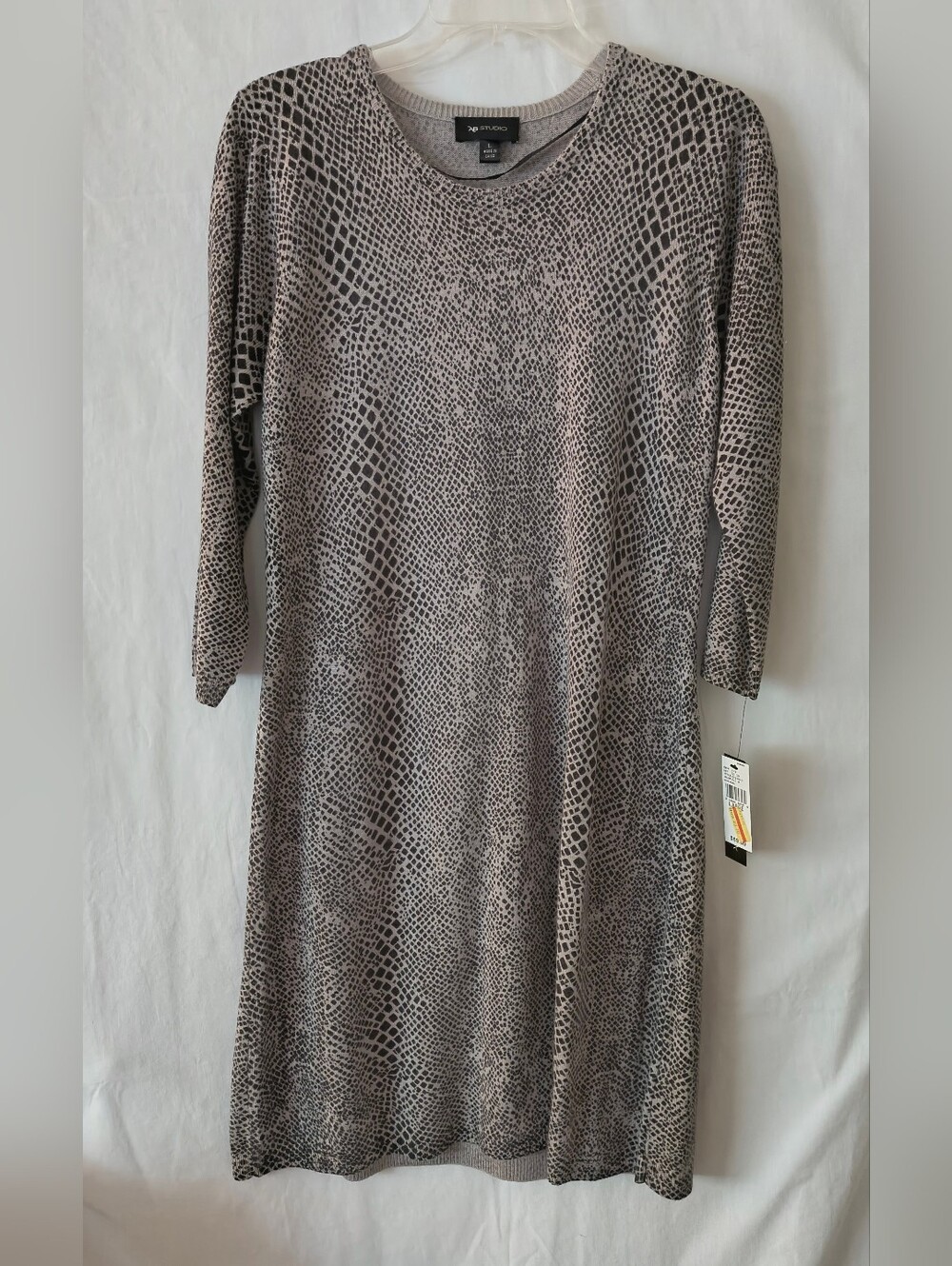 AB Studio Knit Snakeskin Print Midi Dress
